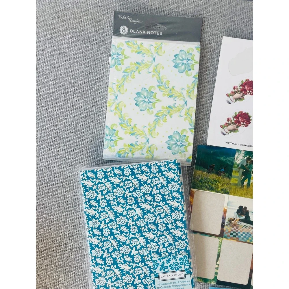 Vintage Laura Ashley Hallmark Stationery Lot Floral Note Cards 90s Paper